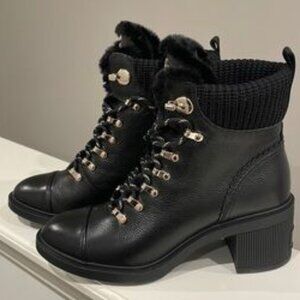 Kate Spade Black Walker Tumbled Leather 7.5 Bootie